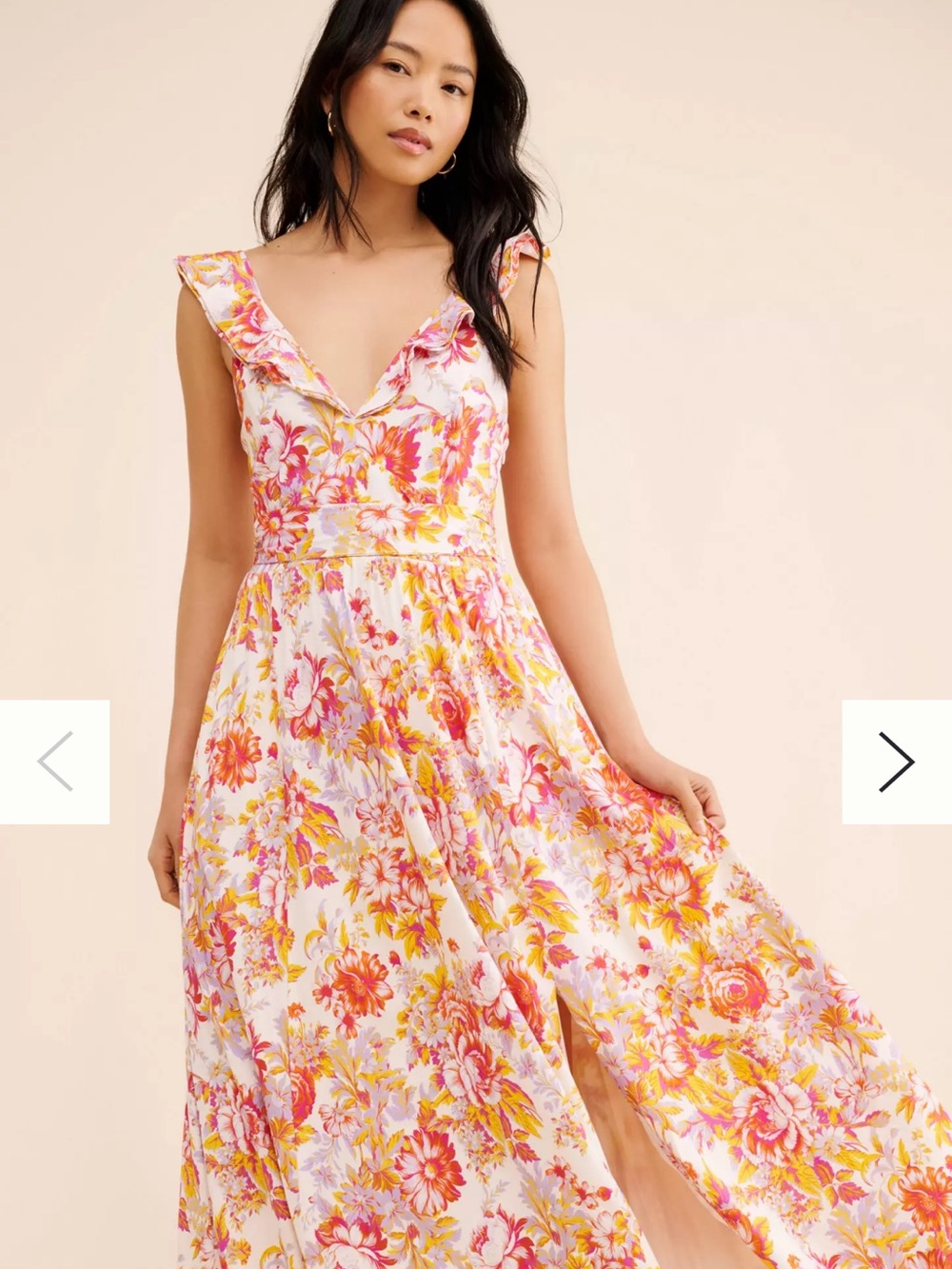 NWT BHLDN Aubree Large Anthropology Sleeveless Floral Linen Blend Maxi Dress